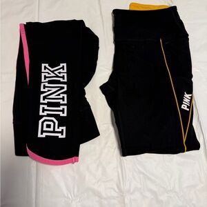 PINK Victoria's Secret Black 3/4 Leggings, Set of 2